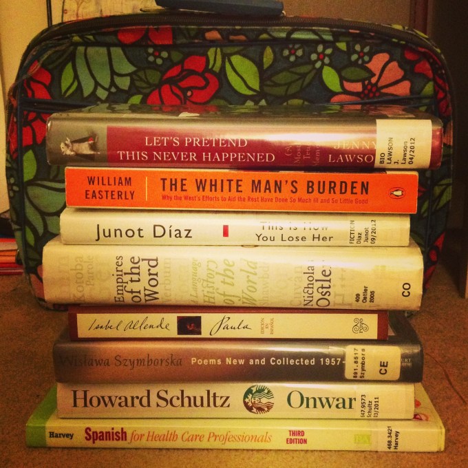 I don't know what my limit is on things I can check out from the library, but I must be getting close.