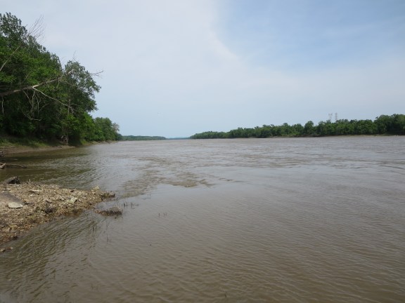 The muddy Missouri. The trail follows the river almost the whole way.